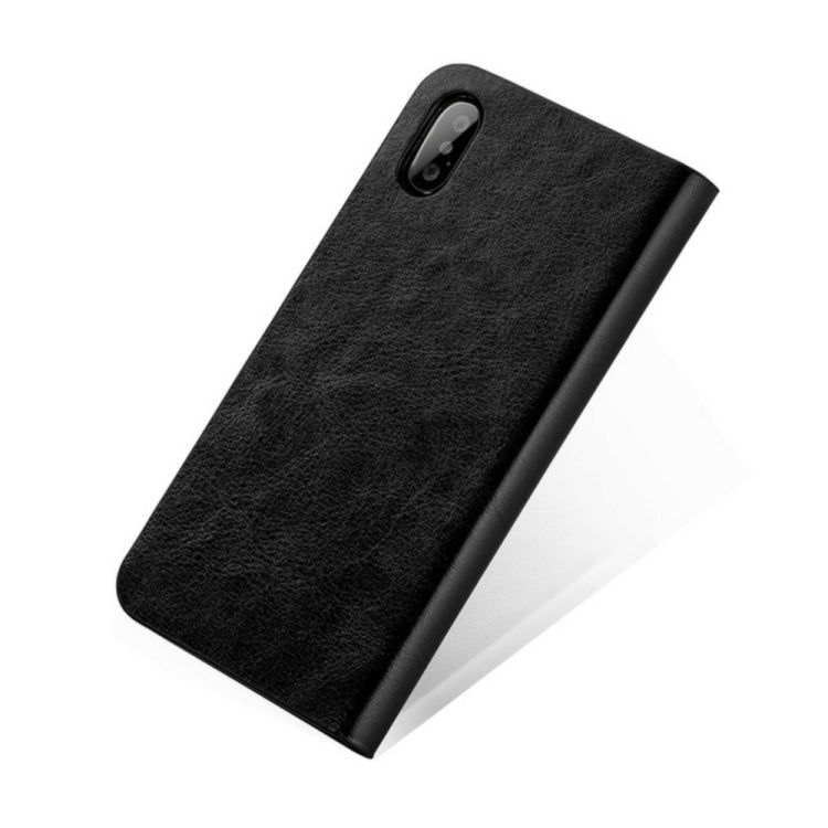 For iPhone XS Max MUSUBO S3 Crazy Horse Texture Horizontal Flip PU Leather Case with Card Slots & Wallet