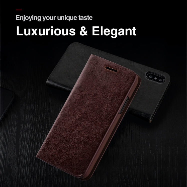 For iPhone XS Max MUSUBO S3 Crazy Horse Texture Horizontal Flip PU Leather Case with Card Slots & Wallet