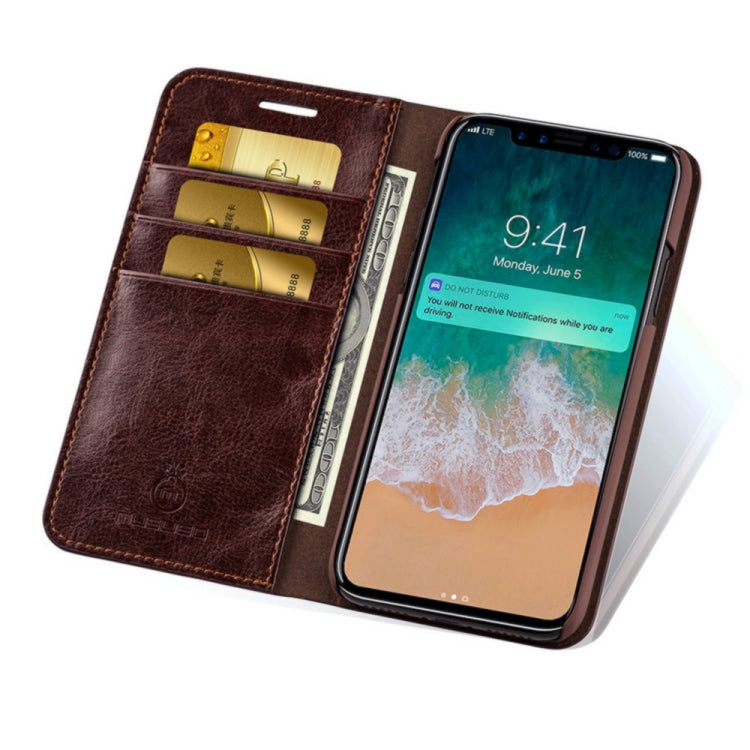 For iPhone XS Max MUSUBO S3 Crazy Horse Texture Horizontal Flip PU Leather Case with Card Slots & Wallet