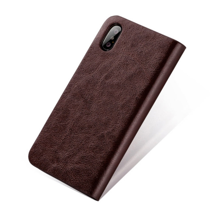 For iPhone XS Max MUSUBO S3 Crazy Horse Texture Horizontal Flip PU Leather Case with Card Slots & Wallet