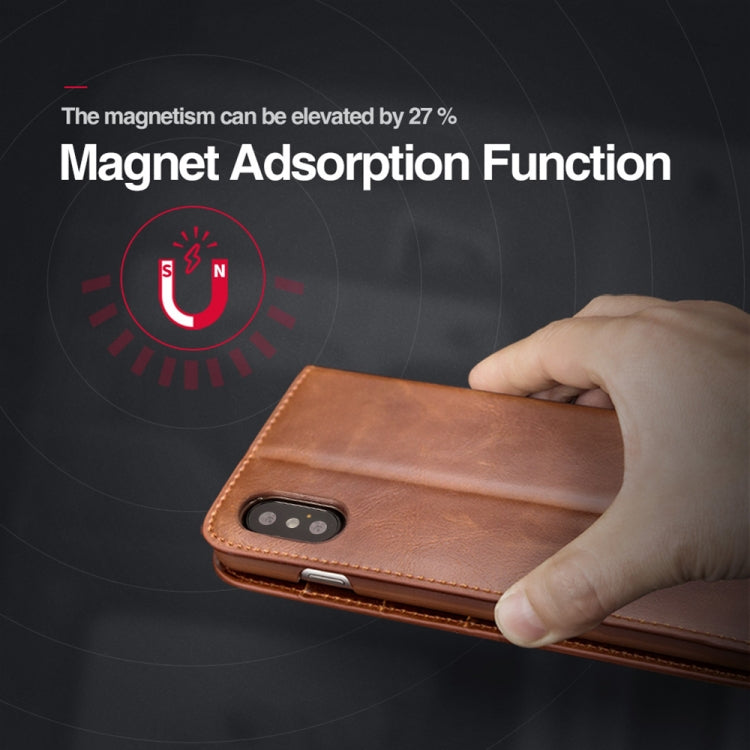 For iPhone XS Max MUSUBO H3 Crazy Horse Texture Horizontal Flip PU Leather Case with Holder & Card Slots & Wallet