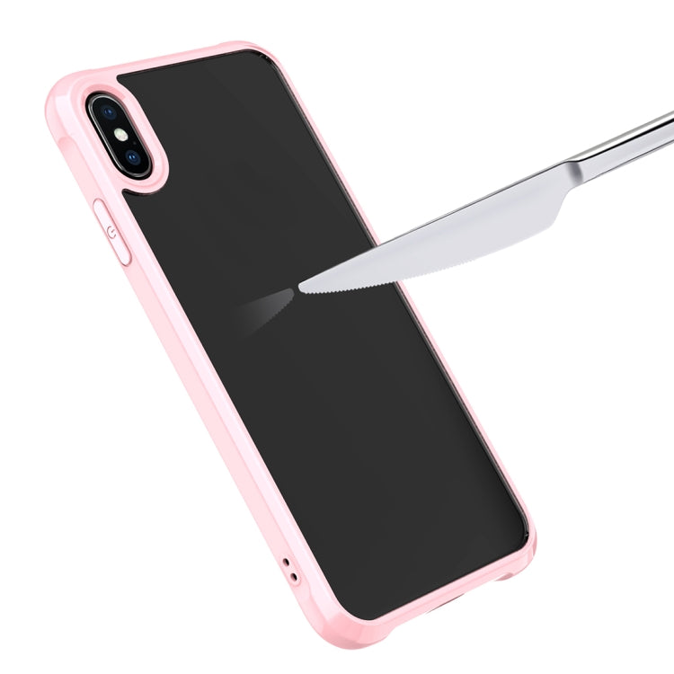 For iPhone XS Max Transparent Acrylic + TPU Airbag Shockproof Case