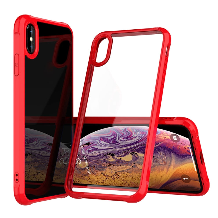 For iPhone XS Max Transparent Acrylic + TPU Airbag Shockproof Case
