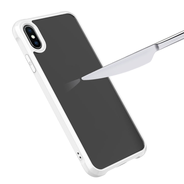 For iPhone XS Max Transparent Acrylic + TPU Airbag Shockproof Case