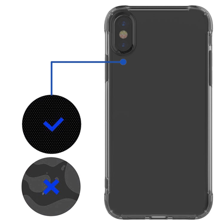 For iPhone XS Max Transparent TPU Airbag Shockproof Case