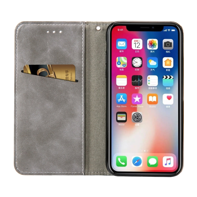 For iPhone XS Max Retro Book Design Horizontal Flip PU Leather Case with Holder & Card Slots