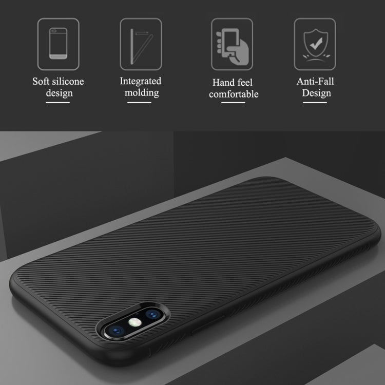 For iPhone XS Max lenuo Leshen Series Stripe Texture TPU Case