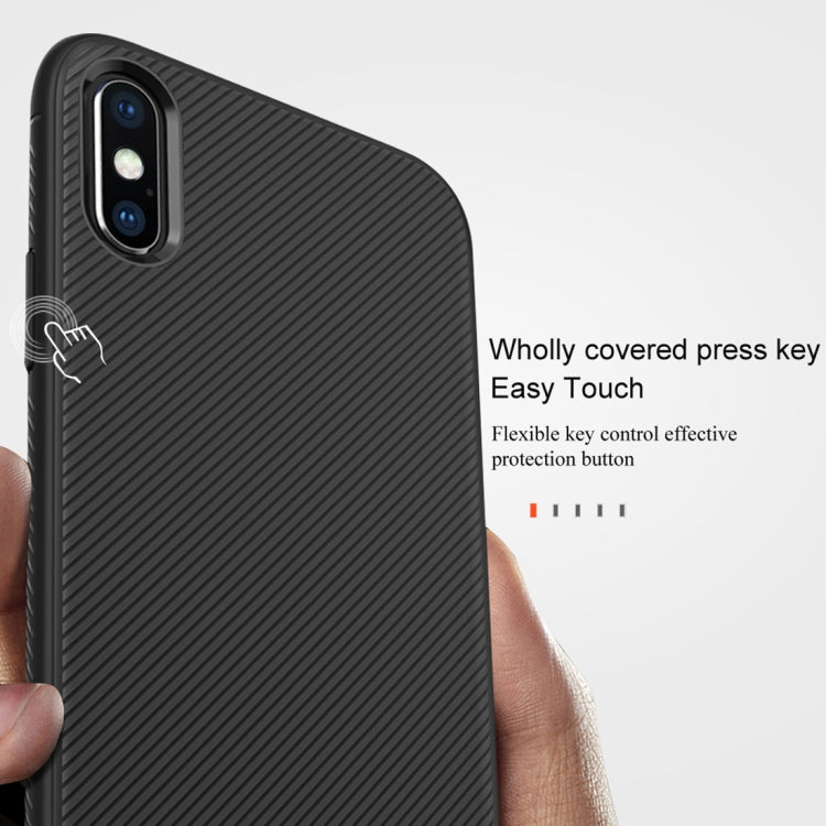 For iPhone XS Max lenuo Leshen Series Stripe Texture TPU Case