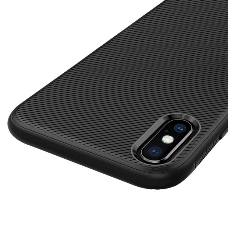 For iPhone XS Max lenuo Leshen Series Stripe Texture TPU Case