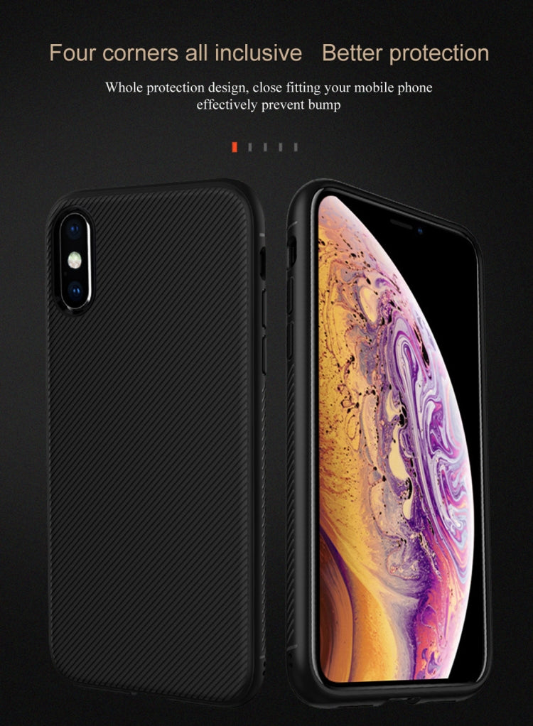 For iPhone XS Max lenuo Leshen Series Stripe Texture TPU Case