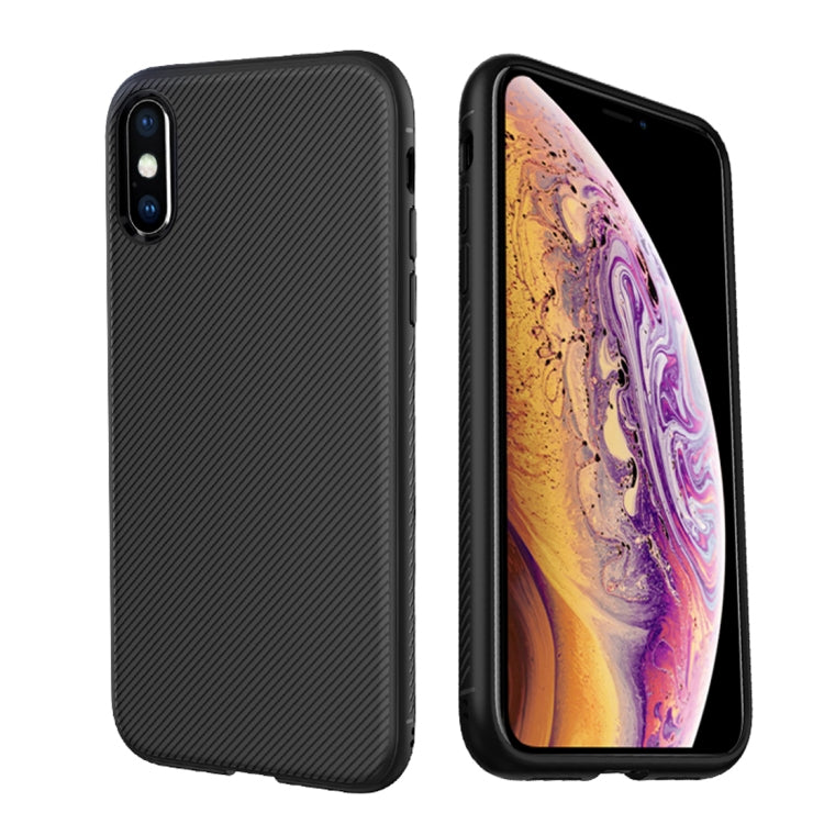 For iPhone XS Max lenuo Leshen Series Stripe Texture TPU Case