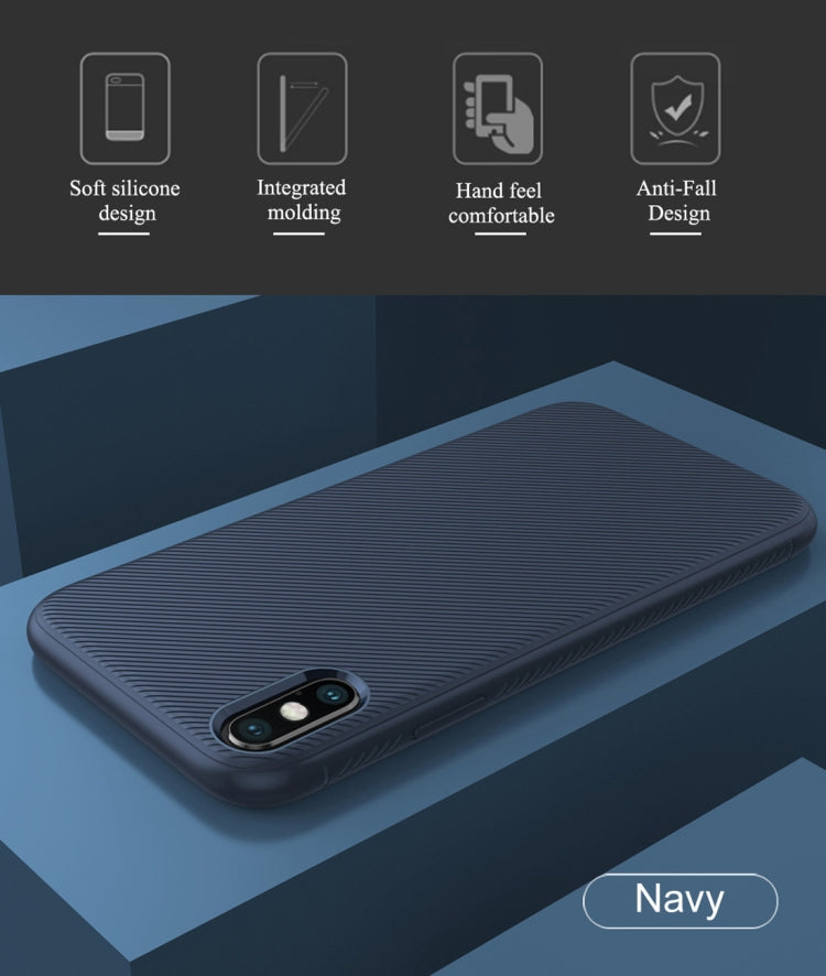 For iPhone XS Max lenuo Leshen Series Stripe Texture TPU Case