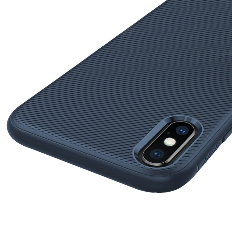 For iPhone XS Max lenuo Leshen Series Stripe Texture TPU Case