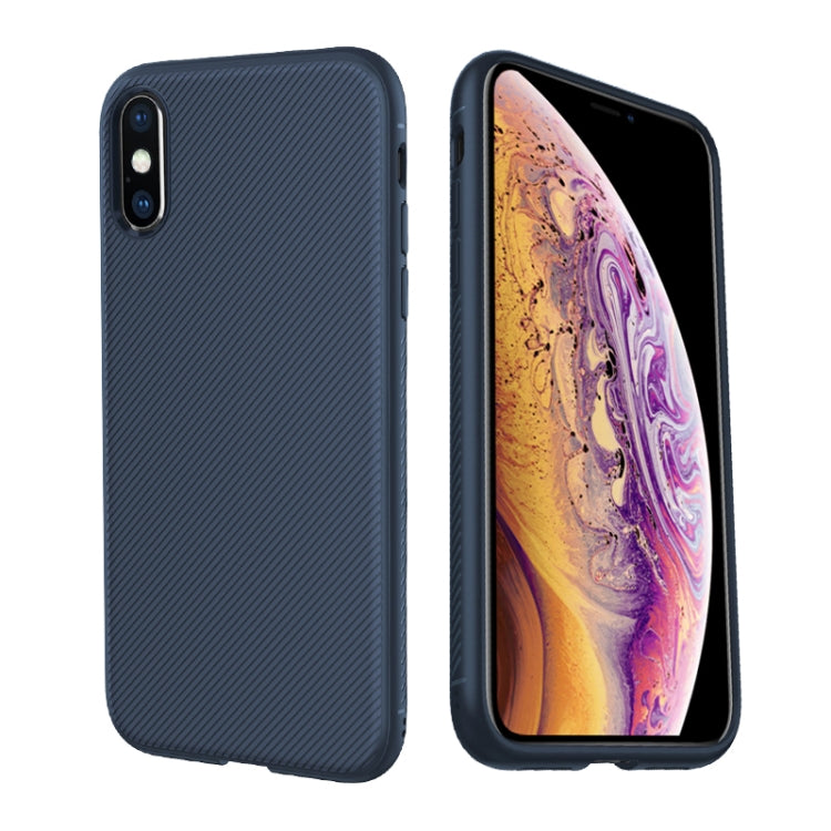 For iPhone XS Max lenuo Leshen Series Stripe Texture TPU Case