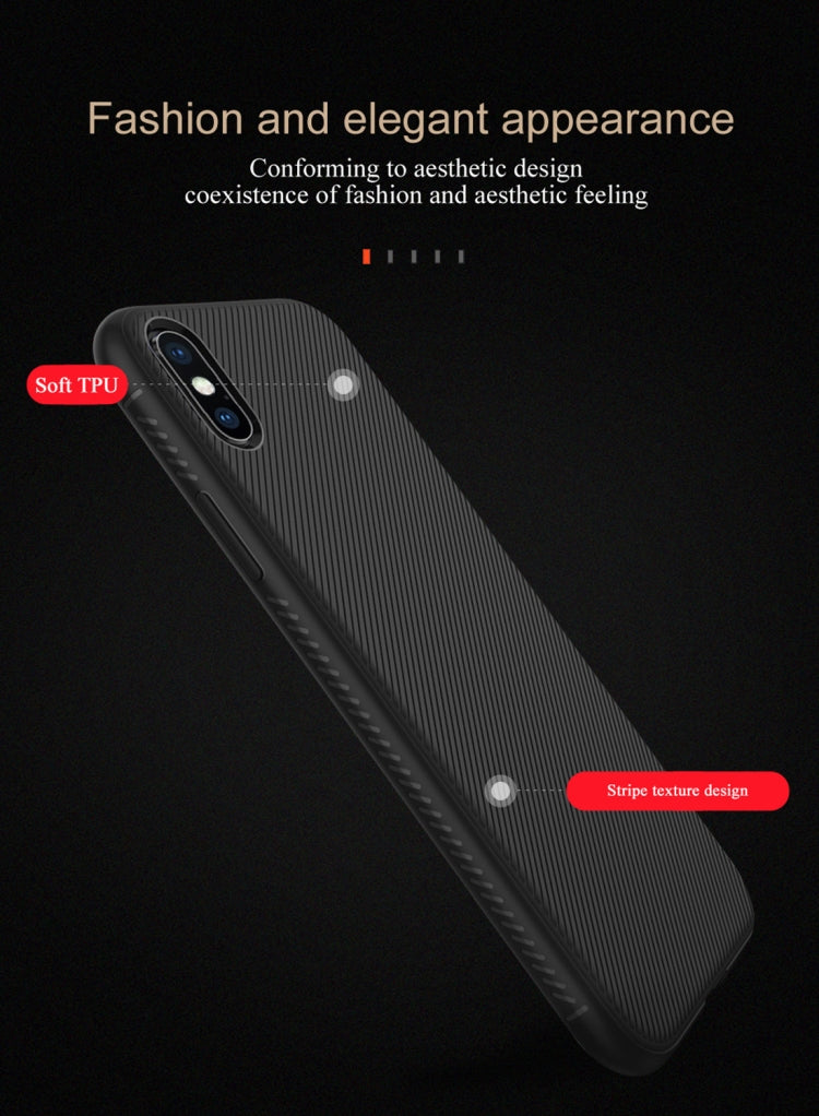 For iPhone XS Max lenuo Leshen Series Stripe Texture TPU Case