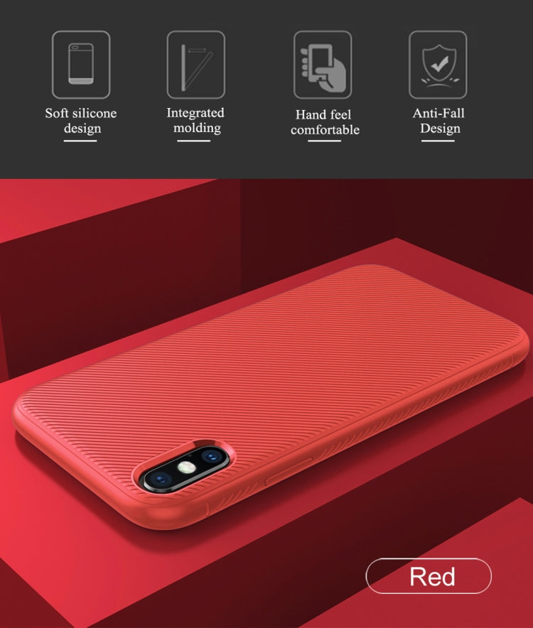 For iPhone XS Max lenuo Leshen Series Stripe Texture TPU Case