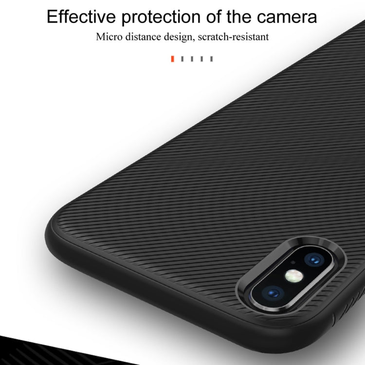 For iPhone XS Max lenuo Leshen Series Stripe Texture TPU Case