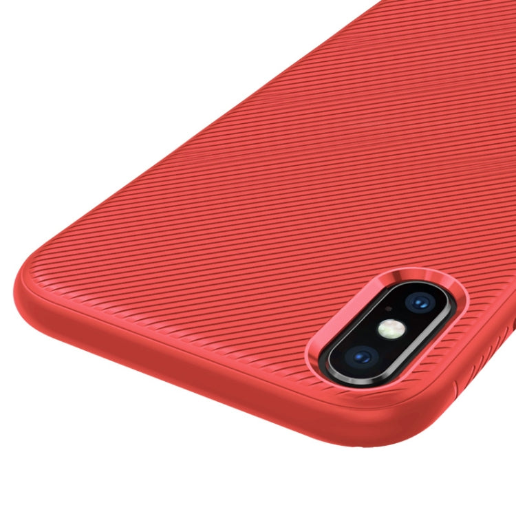 For iPhone XS Max lenuo Leshen Series Stripe Texture TPU Case