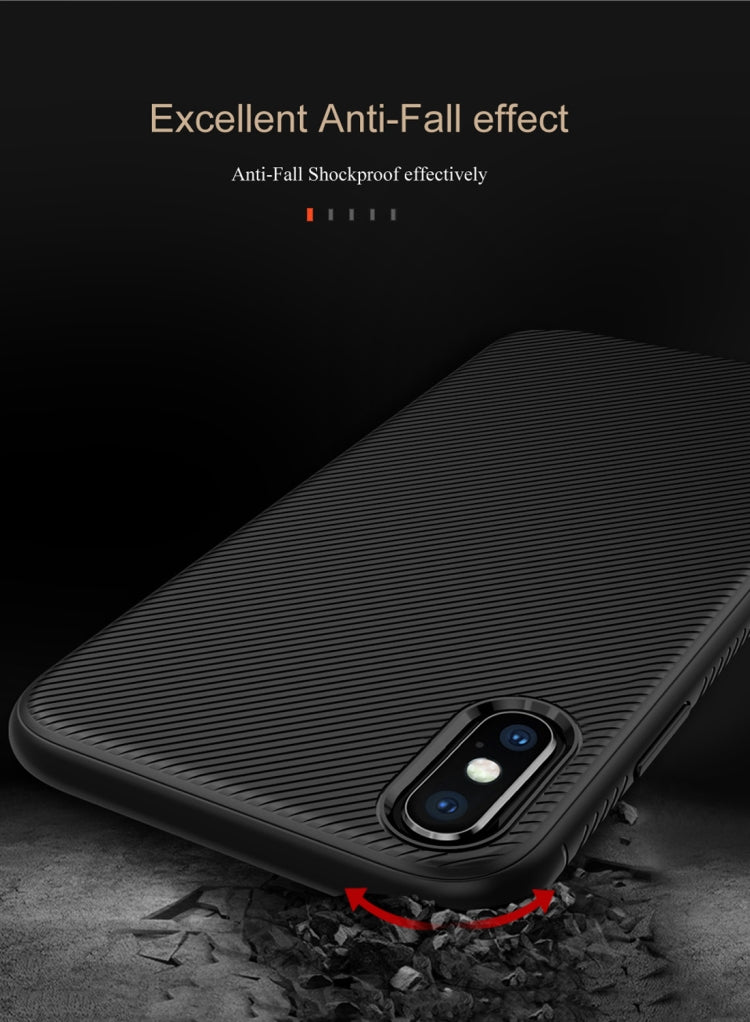 For iPhone XS Max lenuo Leshen Series Stripe Texture TPU Case