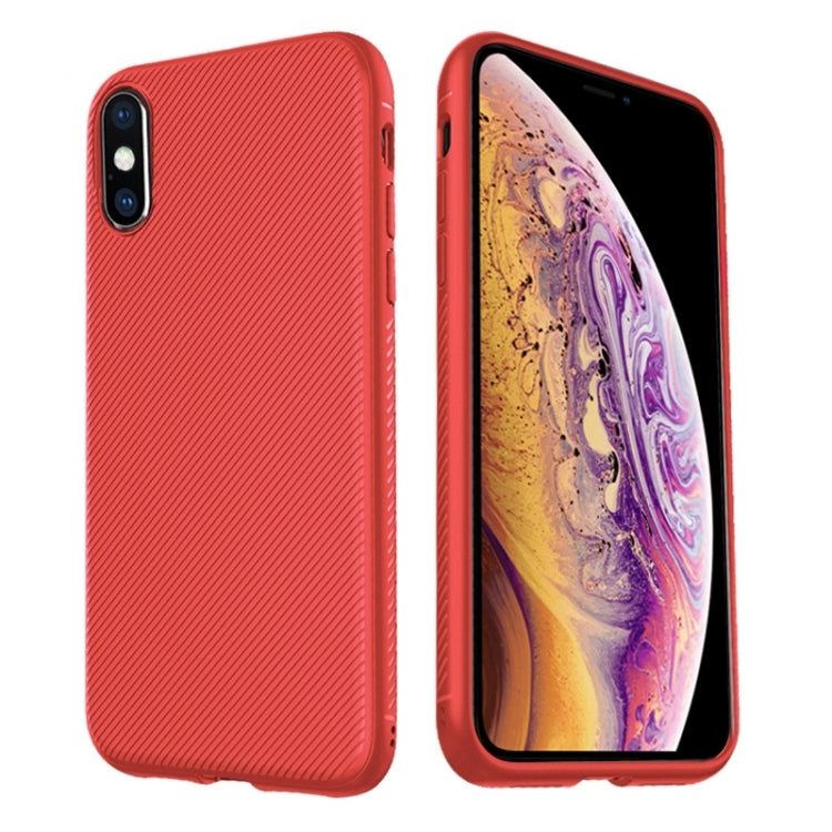 For iPhone XS Max lenuo Leshen Series Stripe Texture TPU Case