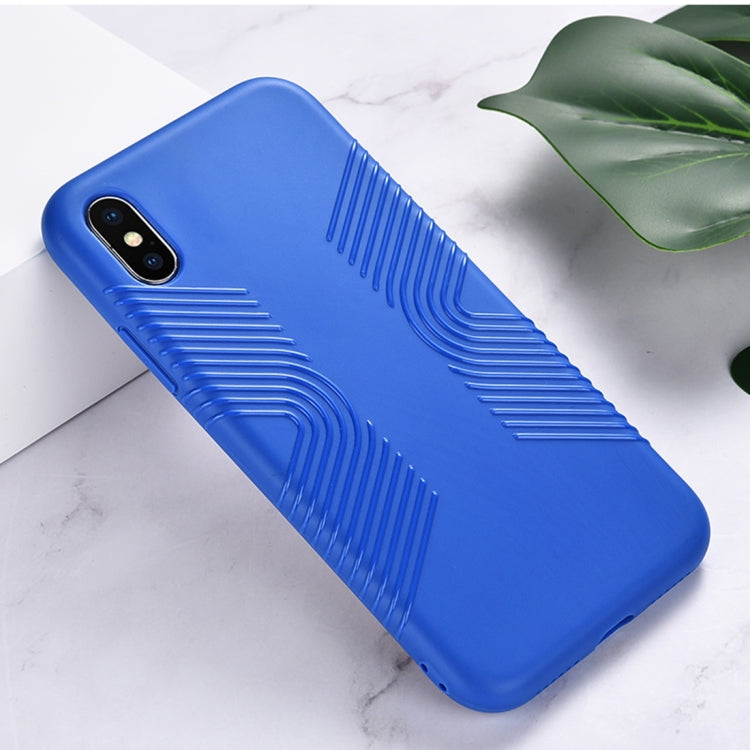 For iPhone XS Max Solid Color Anti-slip Shockproof TPU Case