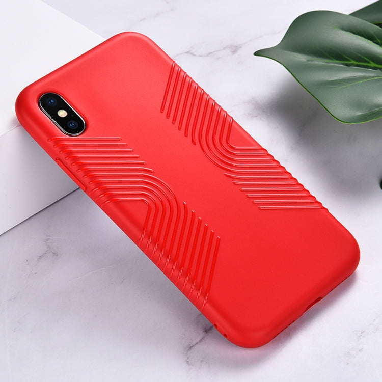 For iPhone XS Max Solid Color Anti-slip Shockproof TPU Case