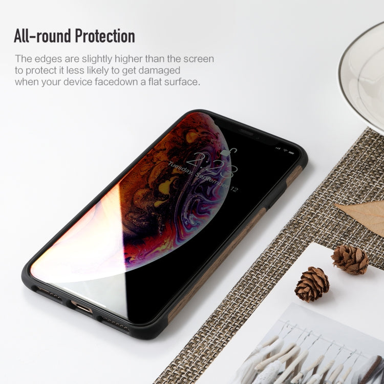 For iPhone XS Max ROCK Rosewood Wood Texture TPU Case