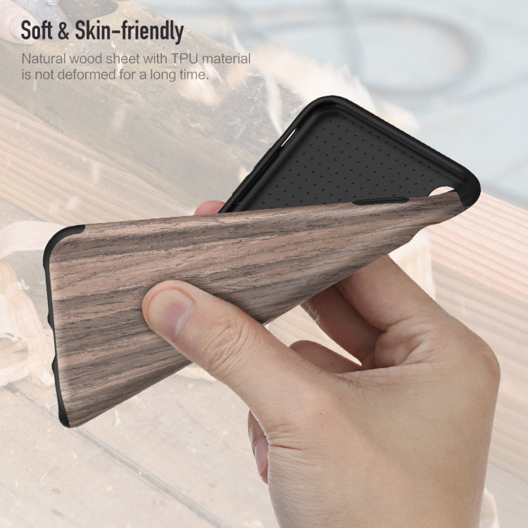 For iPhone XS Max ROCK Black Rose Wood Texture TPU Case