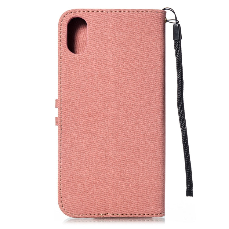 For iPhone XS Max Splicing Embossed Female Style Horizontal Flip Leather Case with Holder & Card Slots & Wallet & Lanyard