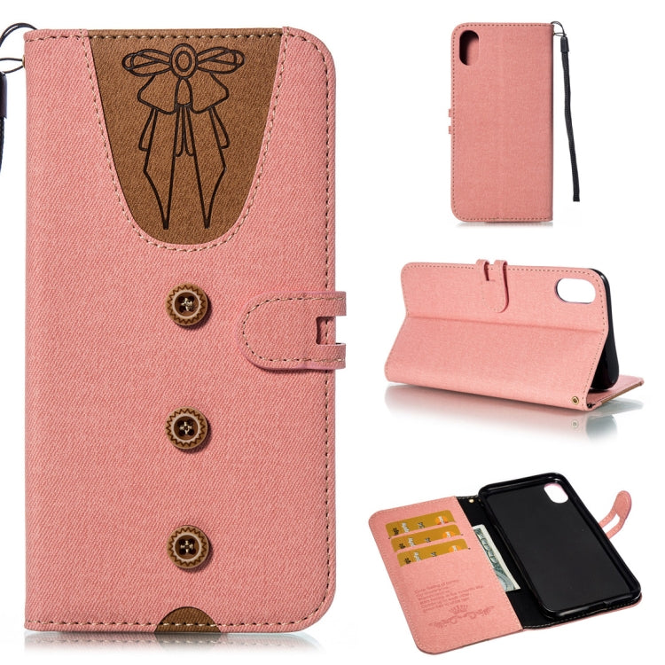 For iPhone XS Max Splicing Embossed Female Style Horizontal Flip Leather Case with Holder & Card Slots & Wallet & Lanyard