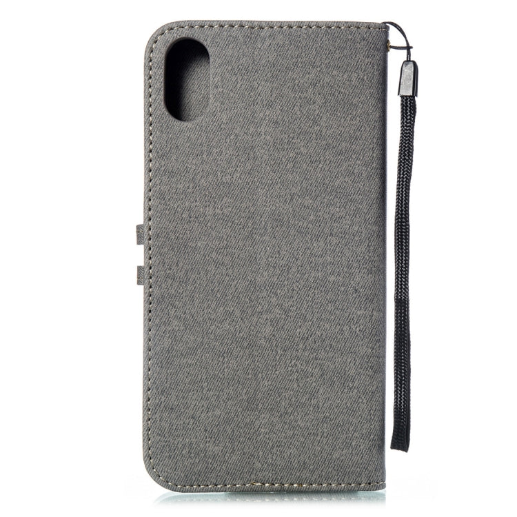 For iPhone XS Max Splicing Embossed Female Style Horizontal Flip Leather Case with Holder & Card Slots & Wallet & Lanyard