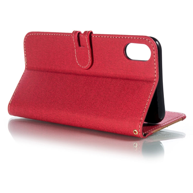 For iPhone XS Max Splicing Embossed Female Style Horizontal Flip Leather Case with Holder & Card Slots & Wallet & Lanyard