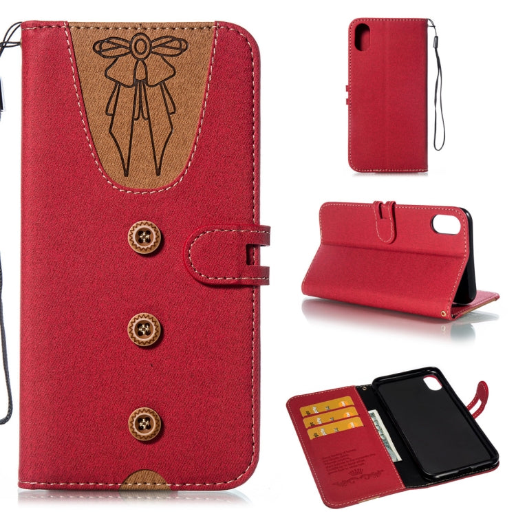 For iPhone XS Max Splicing Embossed Female Style Horizontal Flip Leather Case with Holder & Card Slots & Wallet & Lanyard
