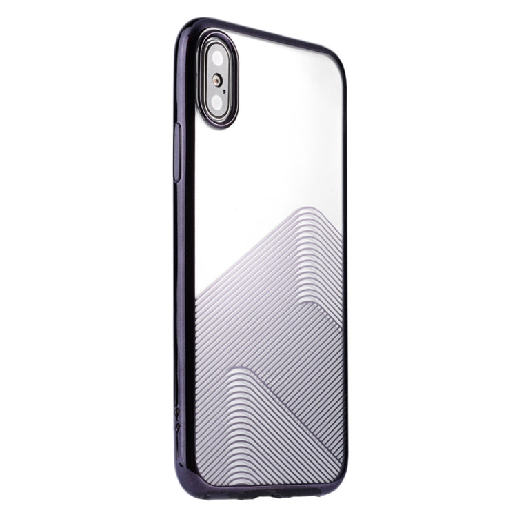 For iPhone XS Max SULADA Nano Plating + 3D Radium Carving TPU Soft Case (Black)