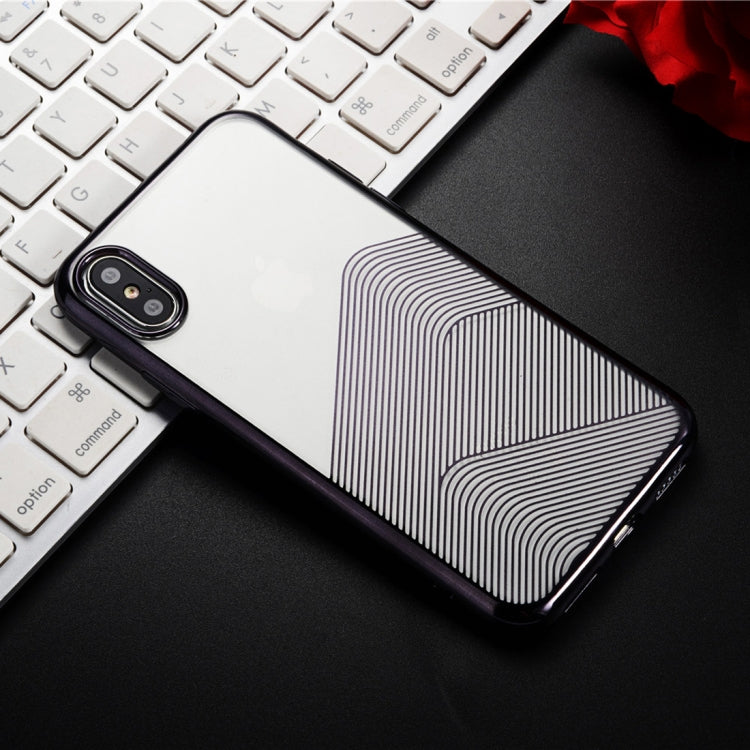 For iPhone XS Max SULADA Nano Plating + 3D Radium Carving TPU Soft Case (Black)