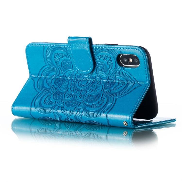 For iPhone XS Max Mandala Embossing Pattern Horizontal Flip Leather Case with Holder & Card Slots & Wallet & Photo Frame