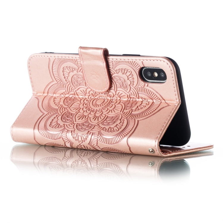 For iPhone XS Max Mandala Embossing Pattern Horizontal Flip Leather Case with Holder & Card Slots & Wallet & Photo Frame