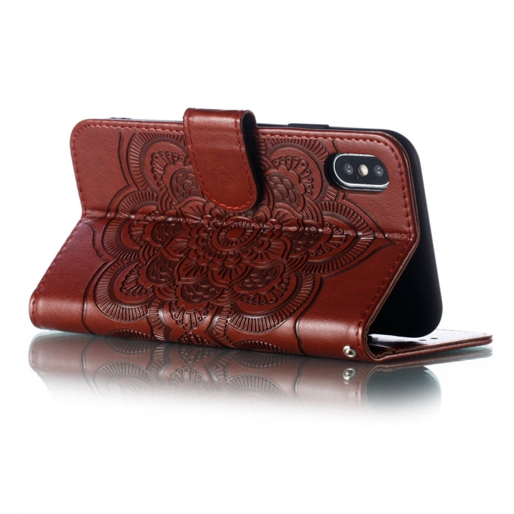 For iPhone XS Max Mandala Embossing Pattern Horizontal Flip Leather Case with Holder & Card Slots & Wallet & Photo Frame