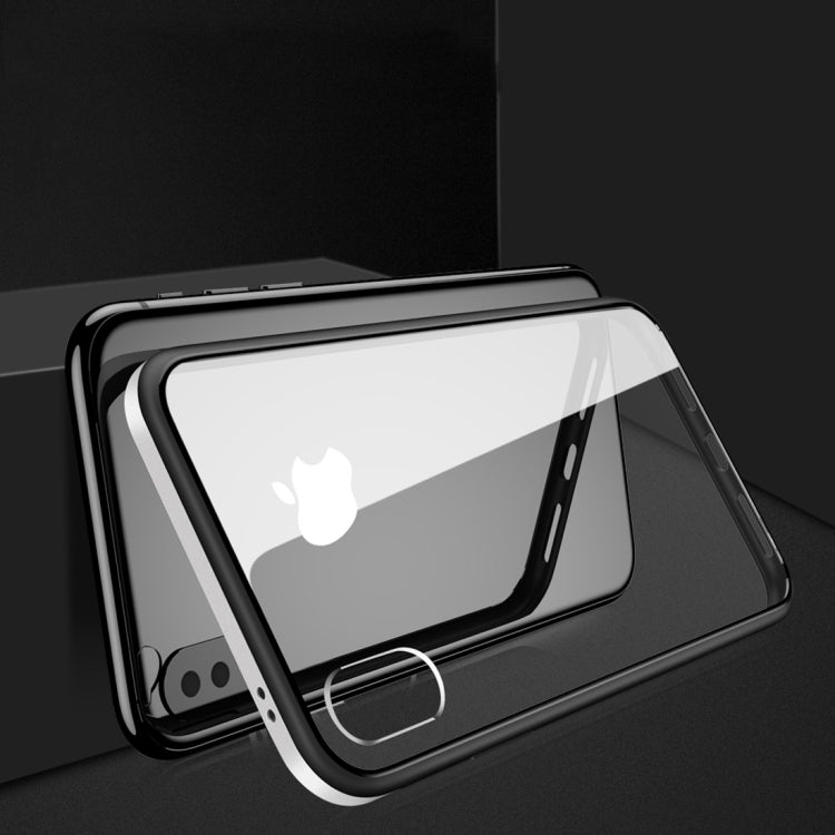 For iPhone XS Max SULADA Shockproof Aviation Aluminum Metal Frame + Nano Glass + TPU Case