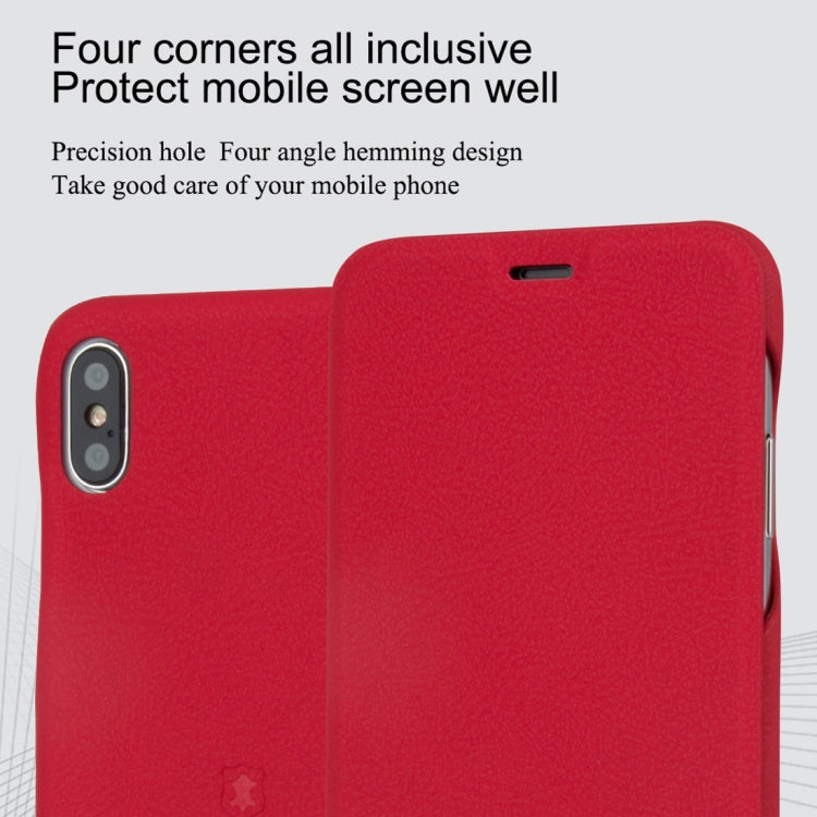 For iPhone XS Max lenuo Ledream Series Litchi Texture Horizontal Flip PU Leather Case with Card Slot