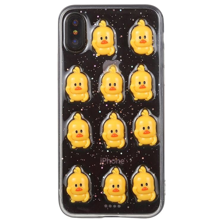 For iPhone XS Max 3D Glue Web Celebrity Yellow Duck PC + TPU Protective Case