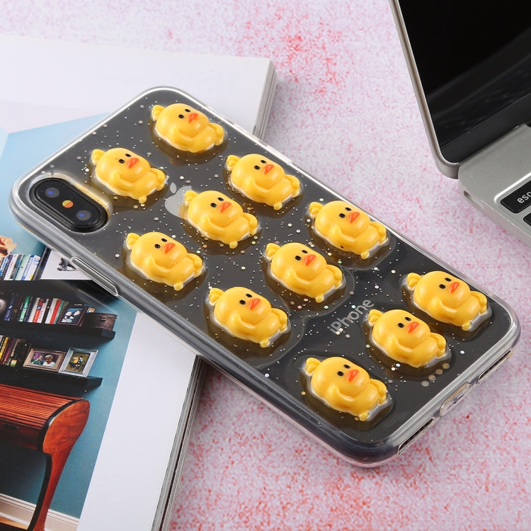 For iPhone XS Max 3D Glue Web Celebrity Yellow Duck PC + TPU Protective Case
