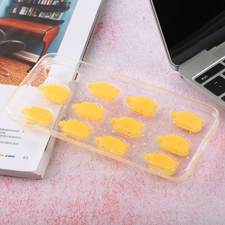 For iPhone XS Max 3D Glue Web Celebrity Yellow Duck PC + TPU Protective Case