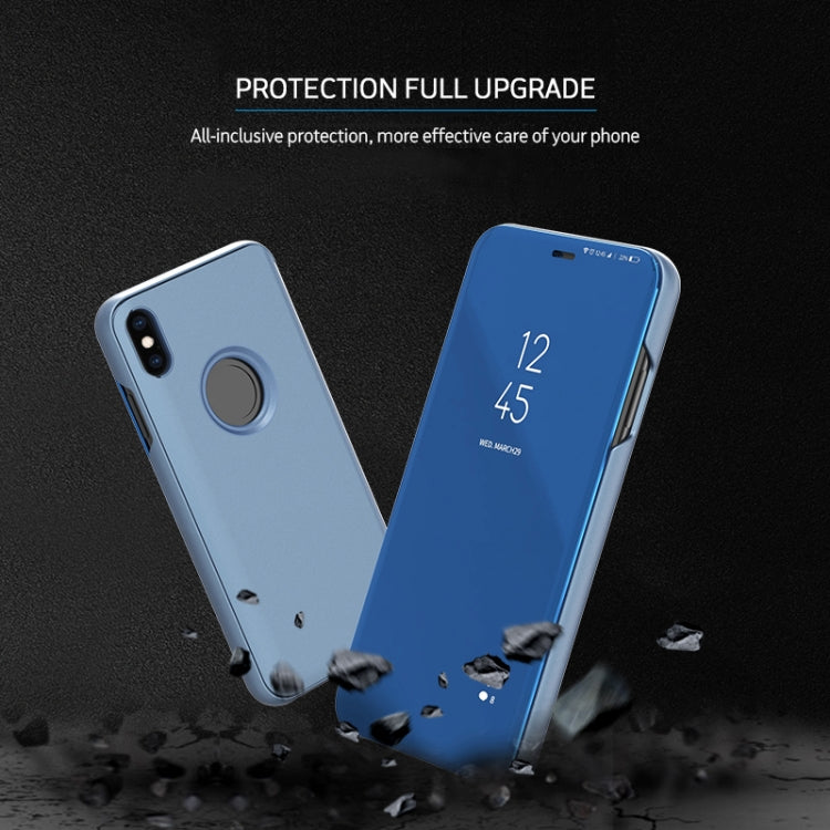 For iPhone XS Max Electroplating Mirror Horizontal Flip Leather Case with Holder