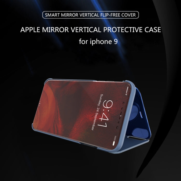 For iPhone XS Max Electroplating Mirror Horizontal Flip Leather Case with Holder