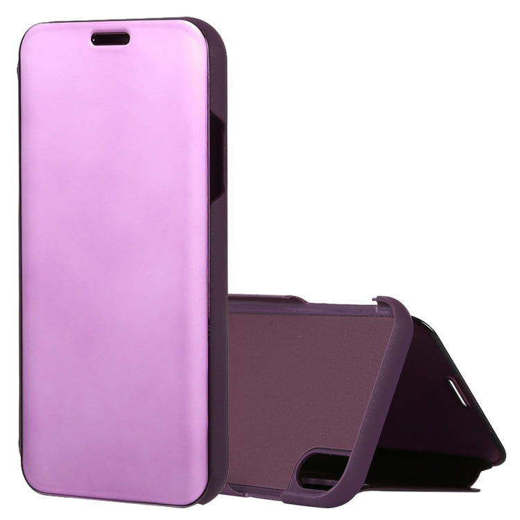 For iPhone XS Max Electroplating Mirror Horizontal Flip Leather Case with Holder