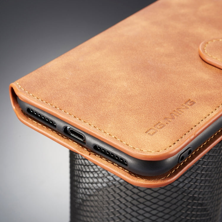 For iPhone XS Max DG.MING Retro Oil Side Horizontal Flip Case with Holder & Card Slots & Wallet
