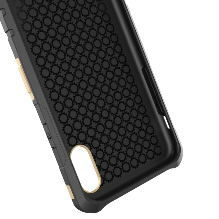 For iPhone XS Max Gears Pattern Case with Holder & Armlet