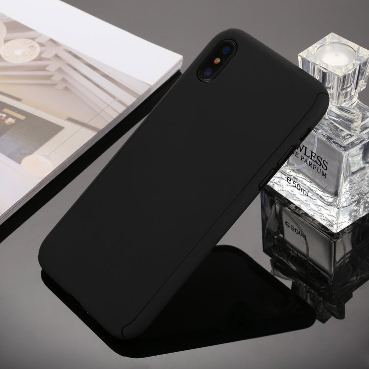 For iPhone XS Max 360 Degrees Full Coverage Detachable PC Case with Tempered Glass Film