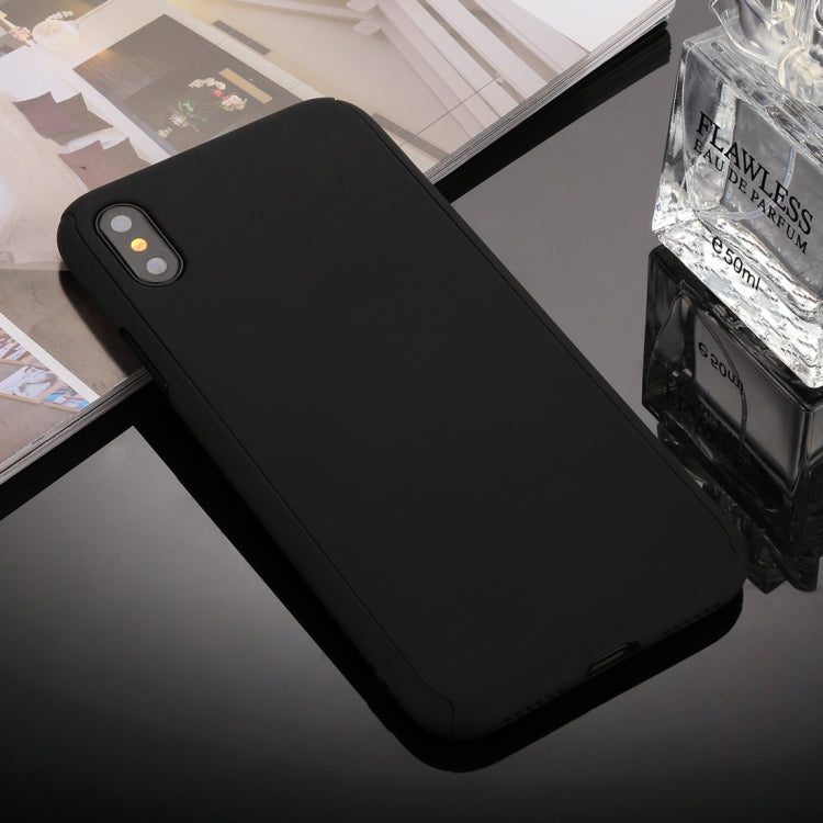 For iPhone XS Max 360 Degrees Full Coverage Detachable PC Case with Tempered Glass Film